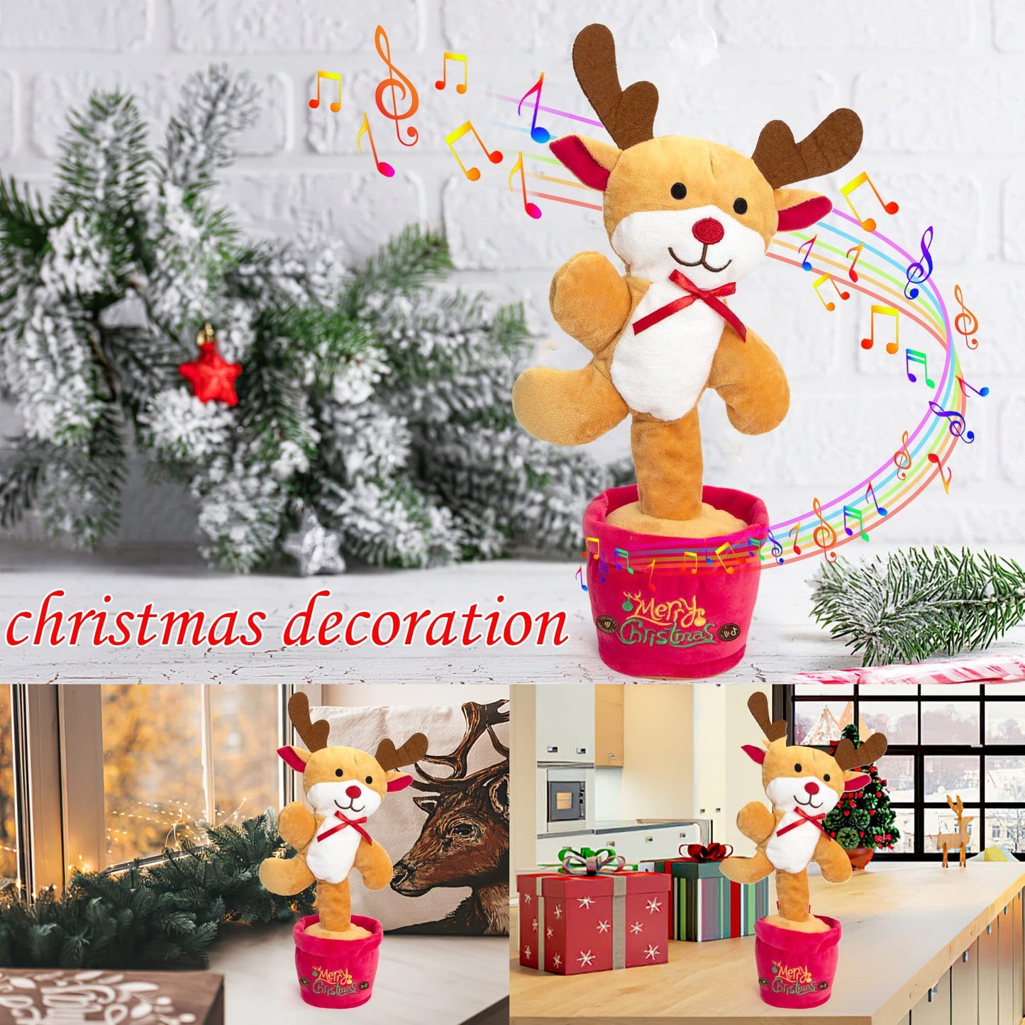 Dancing Christmas Toys Funny Tree Repeat Talking