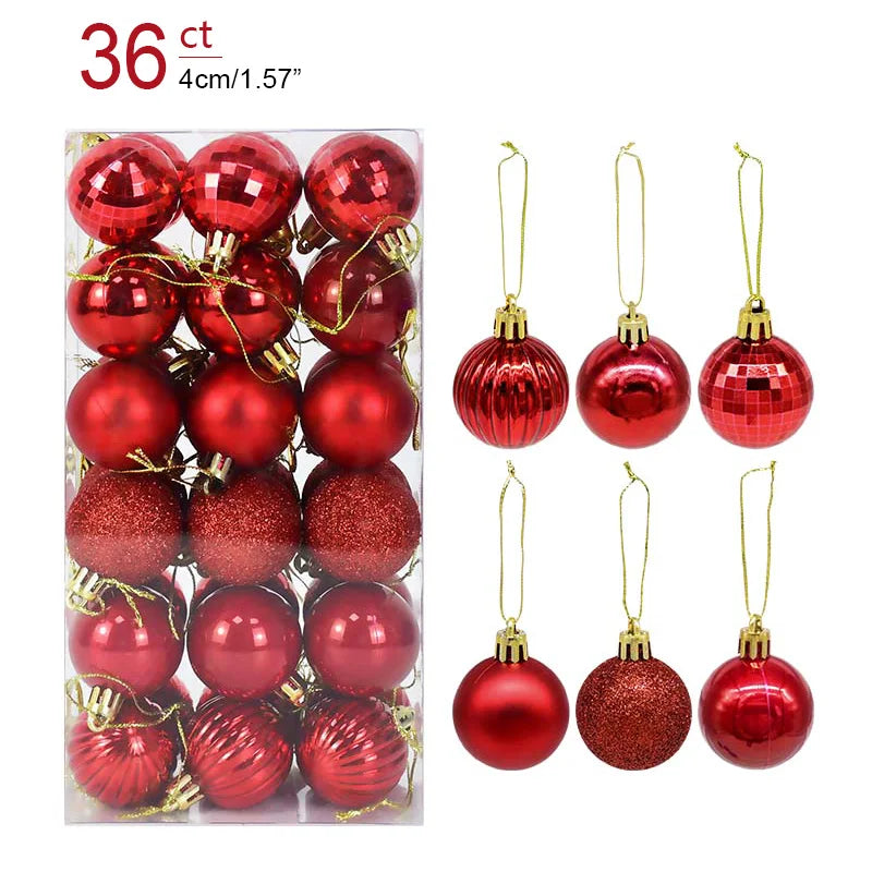 1box Christmas Balls Christmas Tree Ornaments Ball Xmas Hanging Tree Pendants Home Party Decor 2023 New Year Gift Noel Navidad