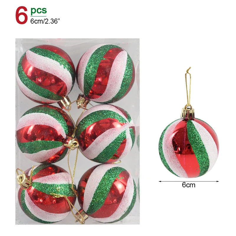 1box Christmas Balls Christmas Tree Ornaments Ball Xmas Hanging Tree Pendants Home Party Decor 2023 New Year Gift Noel Navidad