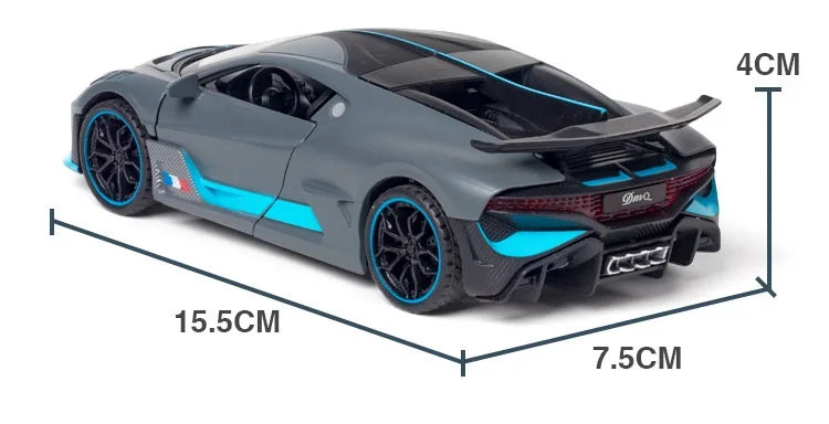 1/32 Diecast Sport Car Bugatti Divo Simulation Model Play Metal Vehicle 15.5Cm Collectible Toy For Kids W/Lights