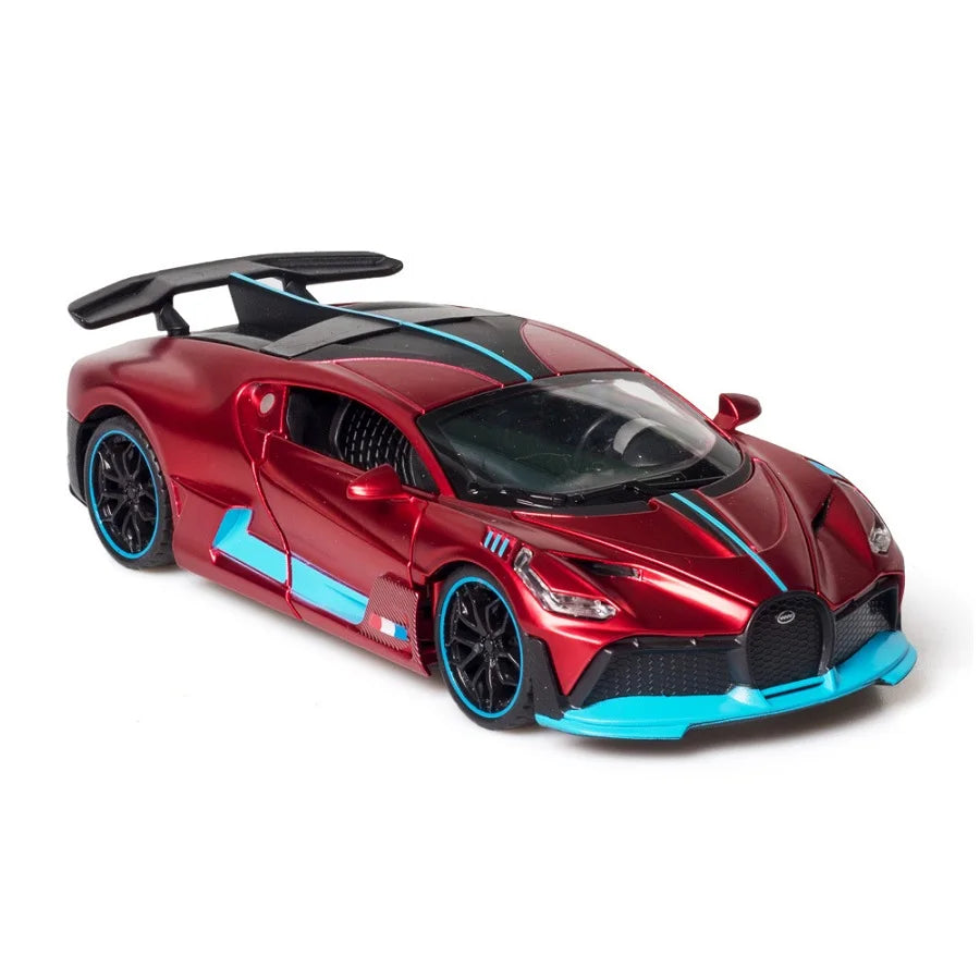 1/32 Diecast Sport Car Bugatti Divo Simulation Model Play Metal Vehicle 15.5Cm Collectible Toy For Kids W/Lights