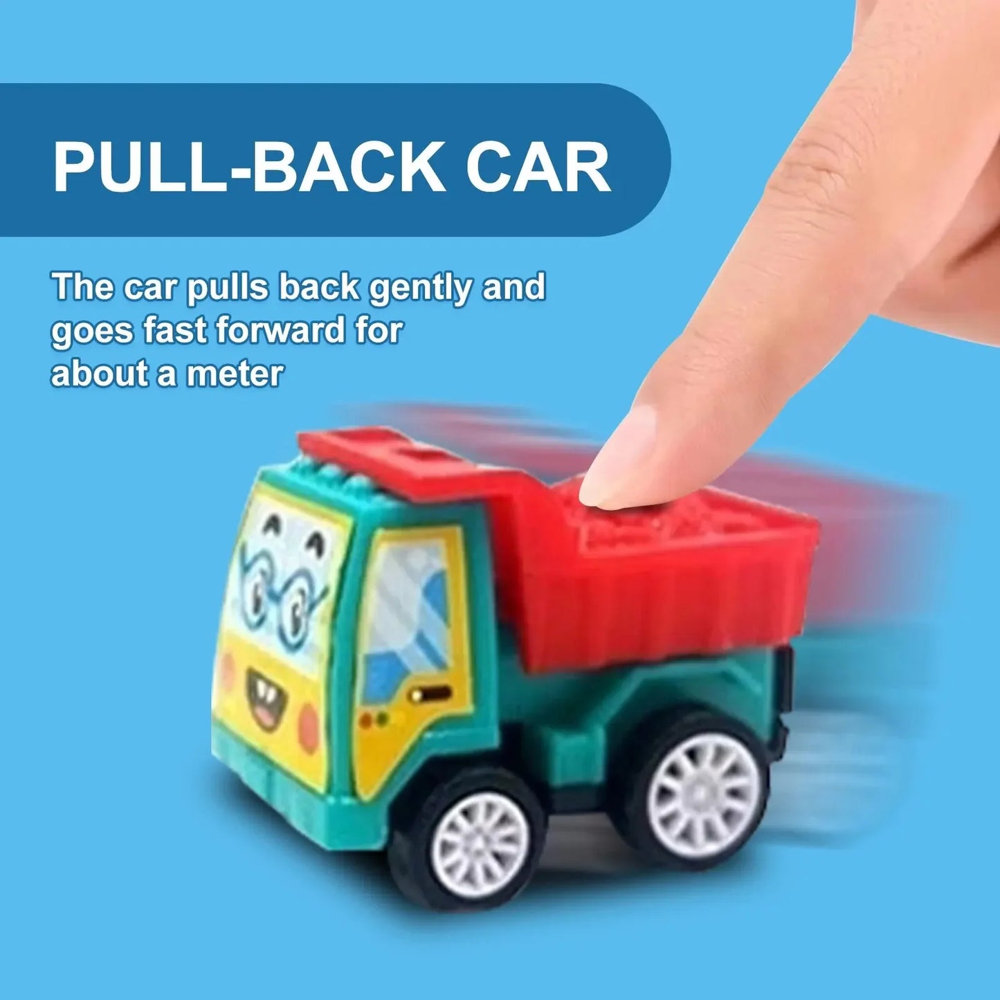 1 Bag 6 PCS Mini Inertial Pull Back Engineering Car Plastic Friction Vehicle Truck Model Toy For Children Boy Girl Birthday Gift