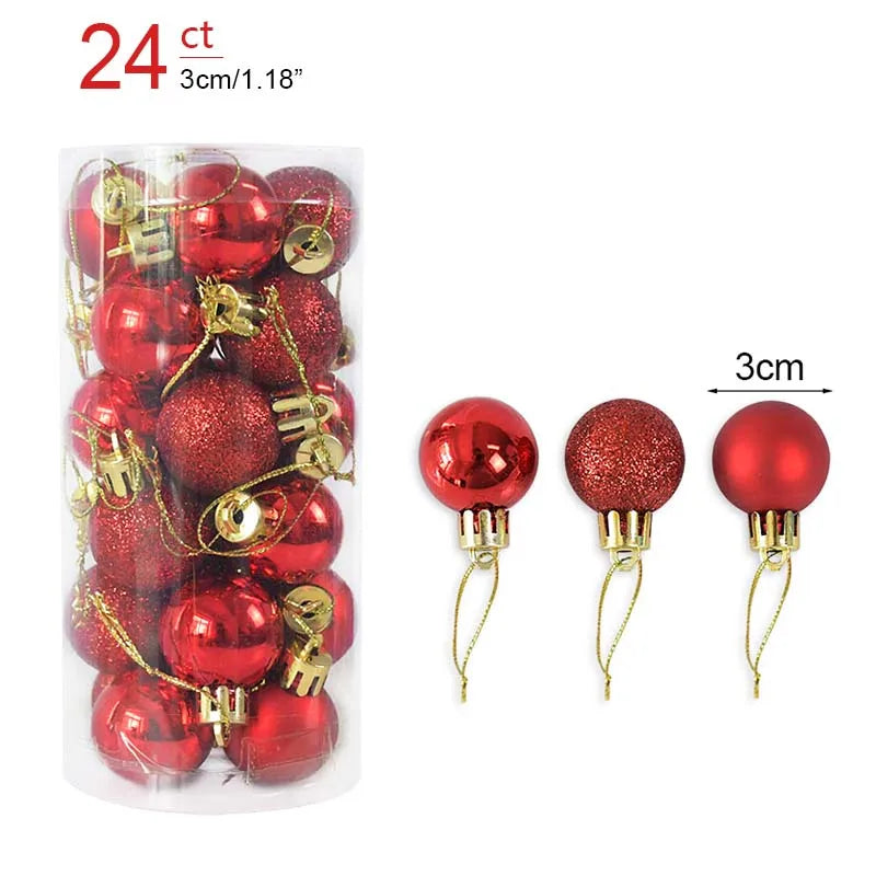 1box Christmas Balls Christmas Tree Ornaments Ball Xmas Hanging Tree Pendants Home Party Decor 2023 New Year Gift Noel Navidad