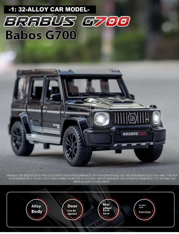 1/32 G700 Alloy Car Model Simulation Toy Diecast Vehicles Off-road SUV With Sound N Light Collectible Kids' Gift 111