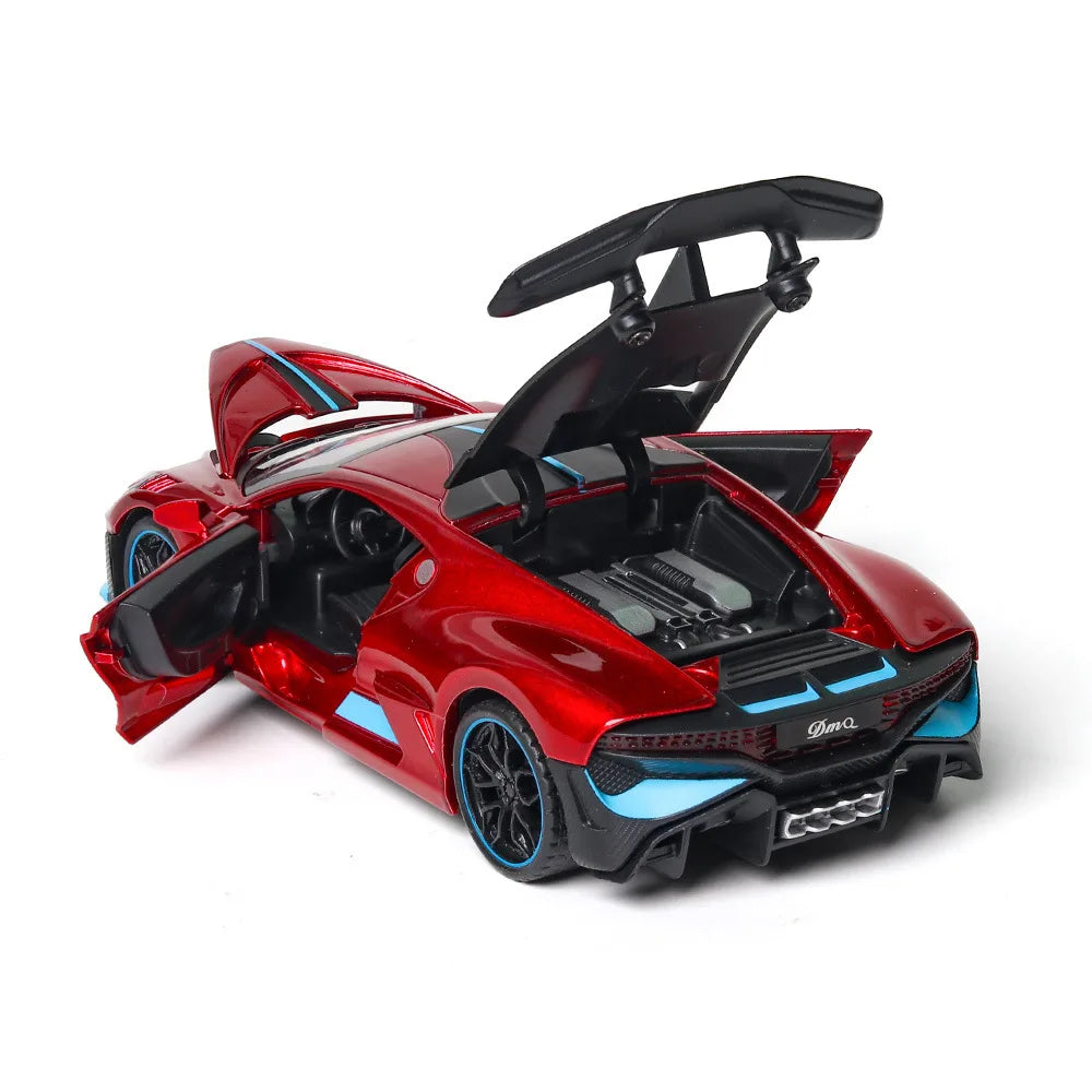 1/32 Diecast Sport Car Bugatti Divo Simulation Model Play Metal Vehicle 15.5Cm Collectible Toy For Kids W/Lights