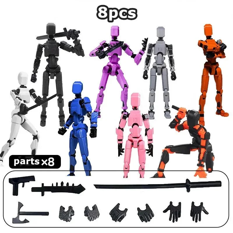 1/2/4/9pcs Luminous Titan 13 Action Figures T13 Figure 3D Printed Multi-Jointed Movable Lucky 13 Action Figure Nova Figure Dummy