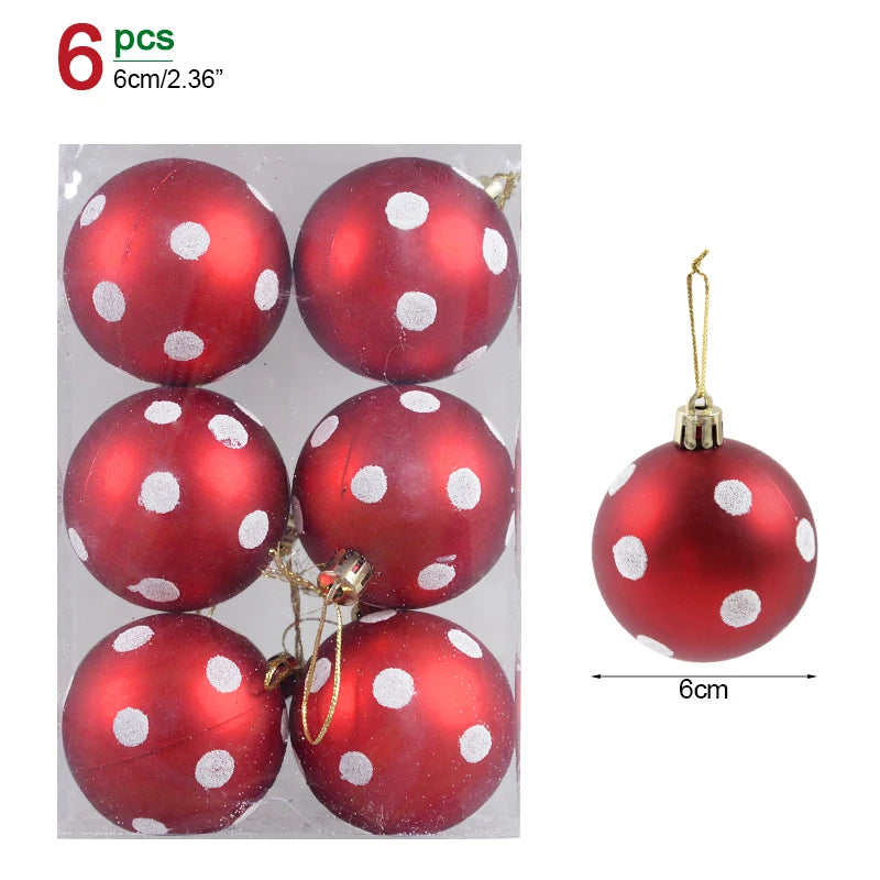 1box Christmas Balls Christmas Tree Ornaments Ball Xmas Hanging Tree Pendants Home Party Decor 2023 New Year Gift Noel Navidad