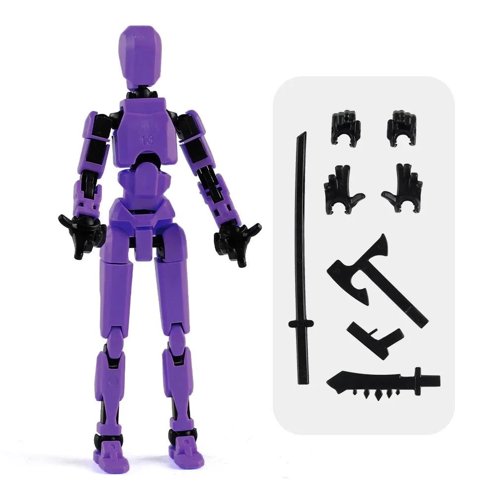 1/2/4/9pcs Luminous Titan 13 Action Figures T13 Figure 3D Printed Multi-Jointed Movable Lucky 13 Action Figure Nova Figure Dummy