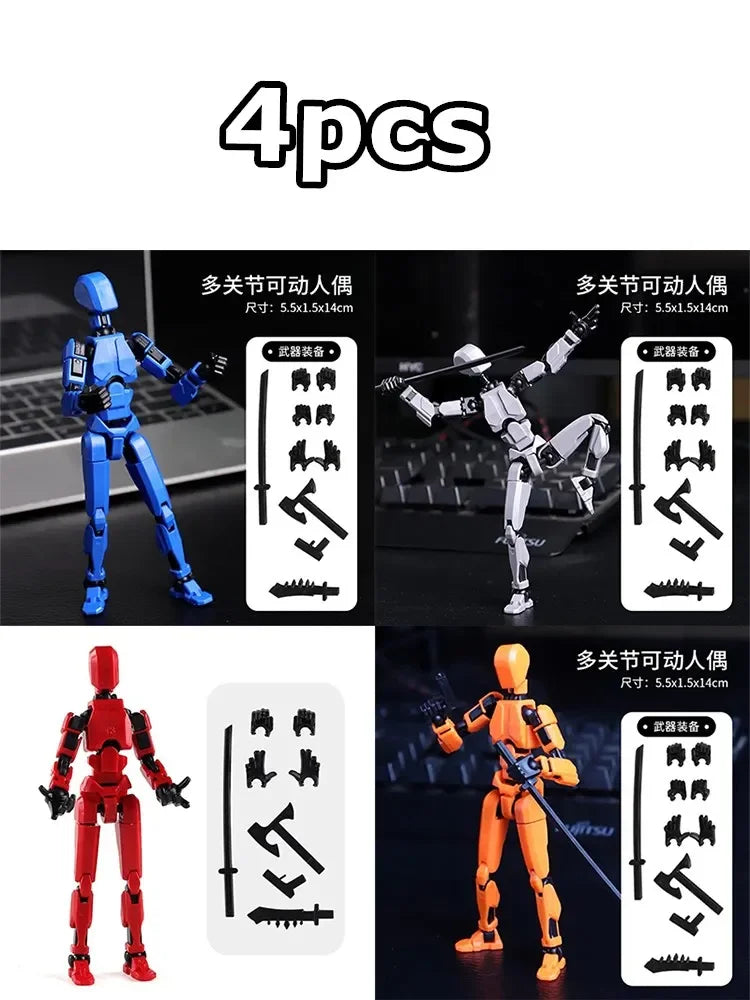 1/2/4/9pcs Luminous Titan 13 Action Figures T13 Figure 3D Printed Multi-Jointed Movable Lucky 13 Action Figure Nova Figure Dummy