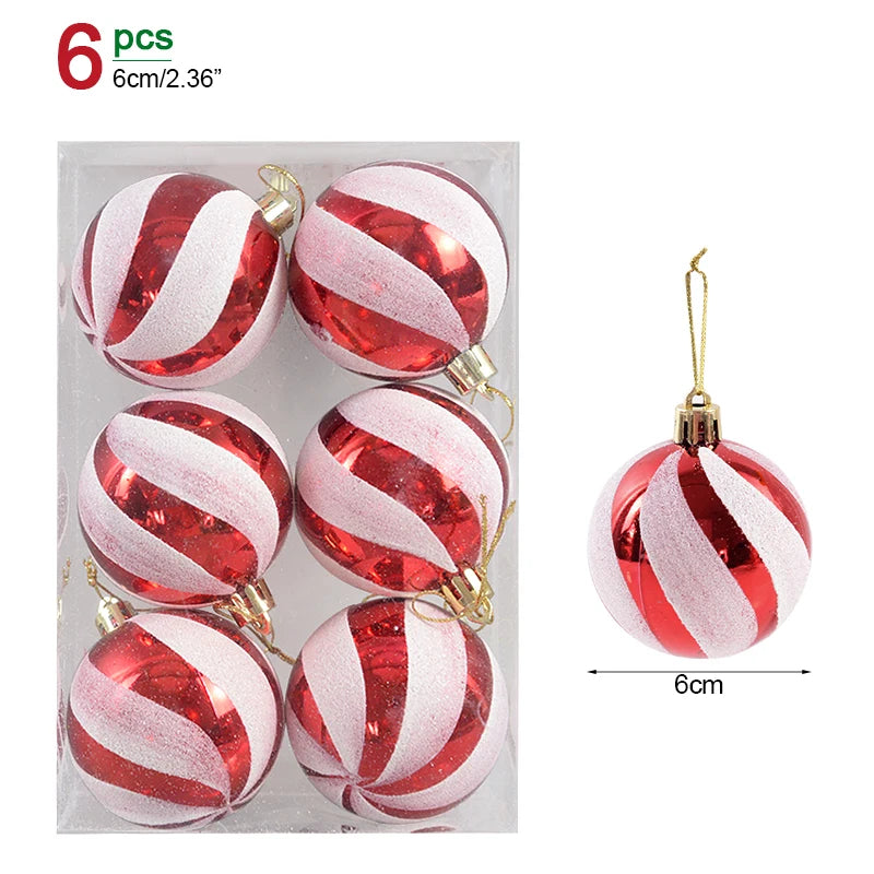 1box Christmas Balls Christmas Tree Ornaments Ball Xmas Hanging Tree Pendants Home Party Decor 2023 New Year Gift Noel Navidad