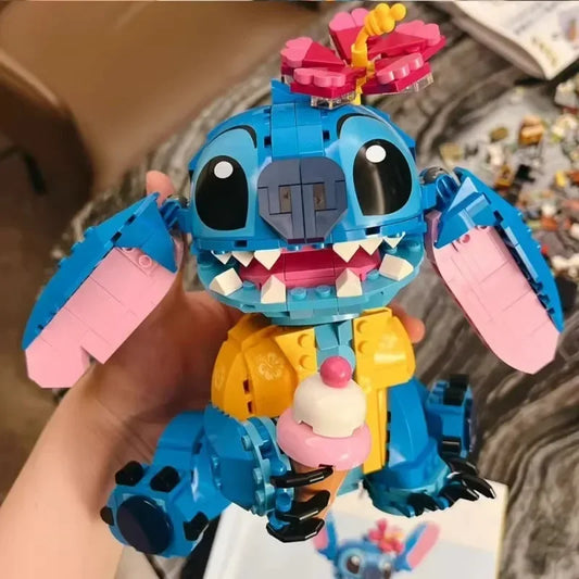 2024 New Kawaii Disney 730pcs Stitch Compatible 43249 Building Blocks Bricks Stitch Model Girl Boy Birthday Christmas Gift Toys