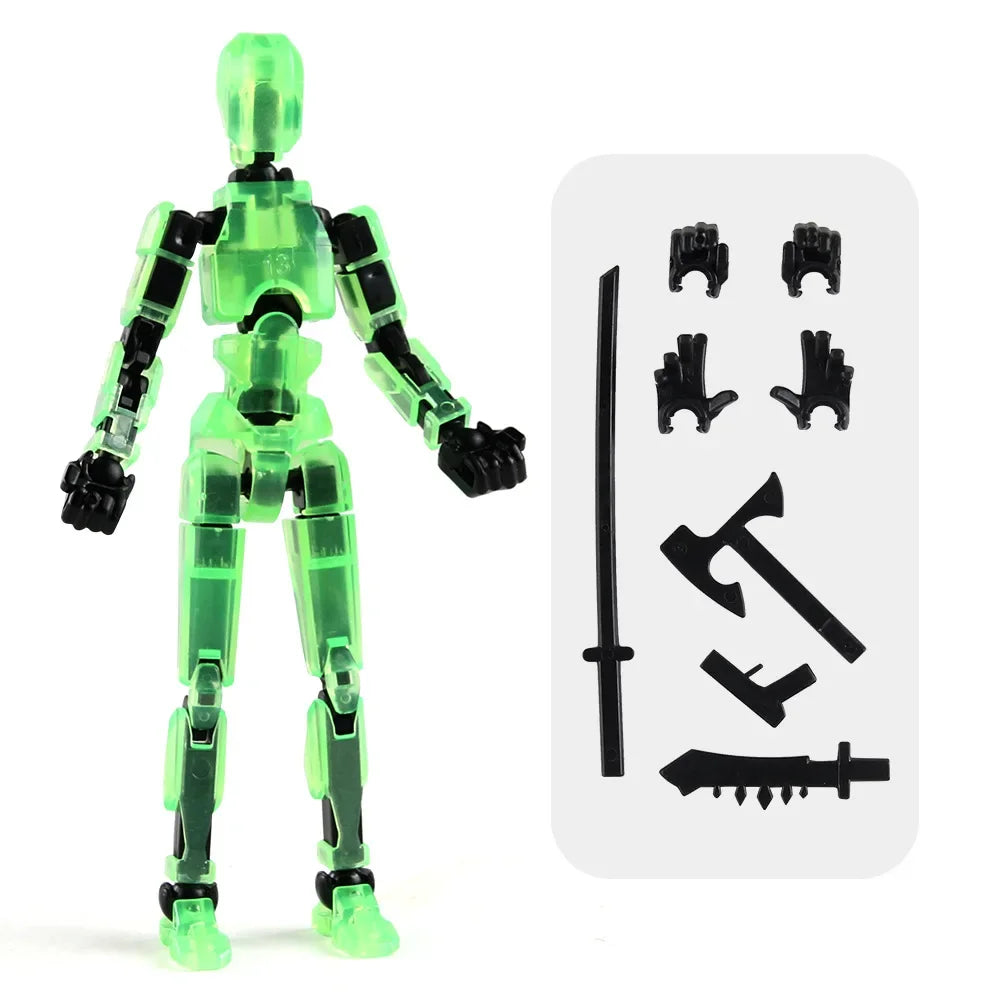 1/2/4/9pcs Luminous Titan 13 Action Figures T13 Figure 3D Printed Multi-Jointed Movable Lucky 13 Action Figure Nova Figure Dummy