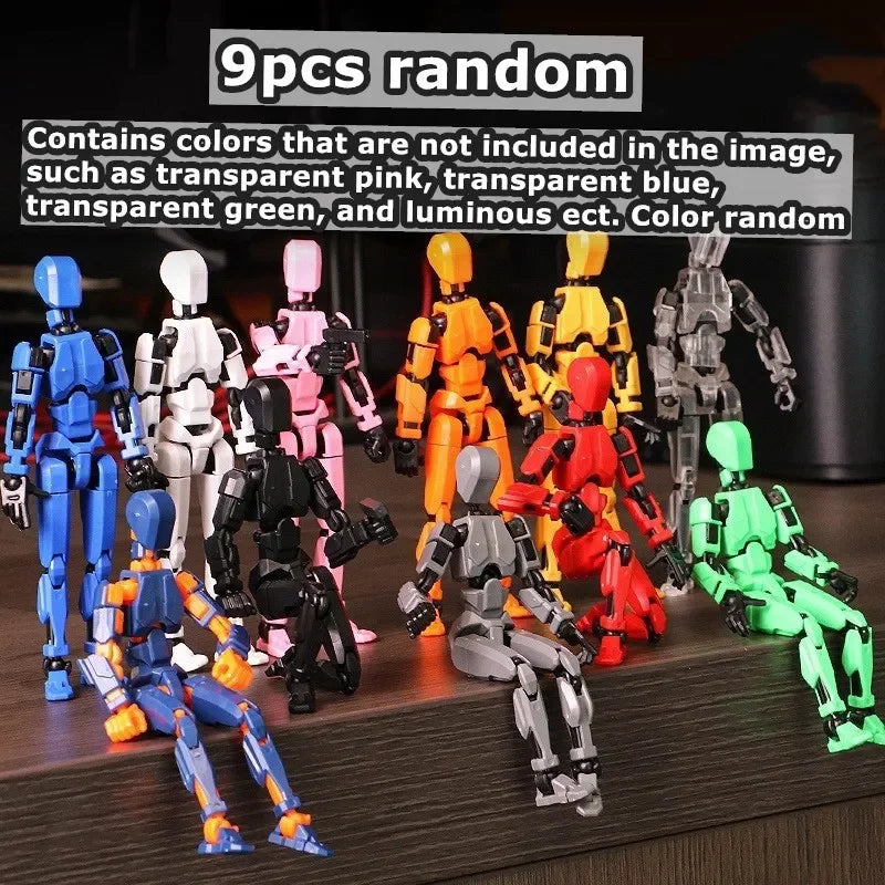 1/2/4/9pcs Luminous Titan 13 Action Figures T13 Figure 3D Printed Multi-Jointed Movable Lucky 13 Action Figure Nova Figure Dummy