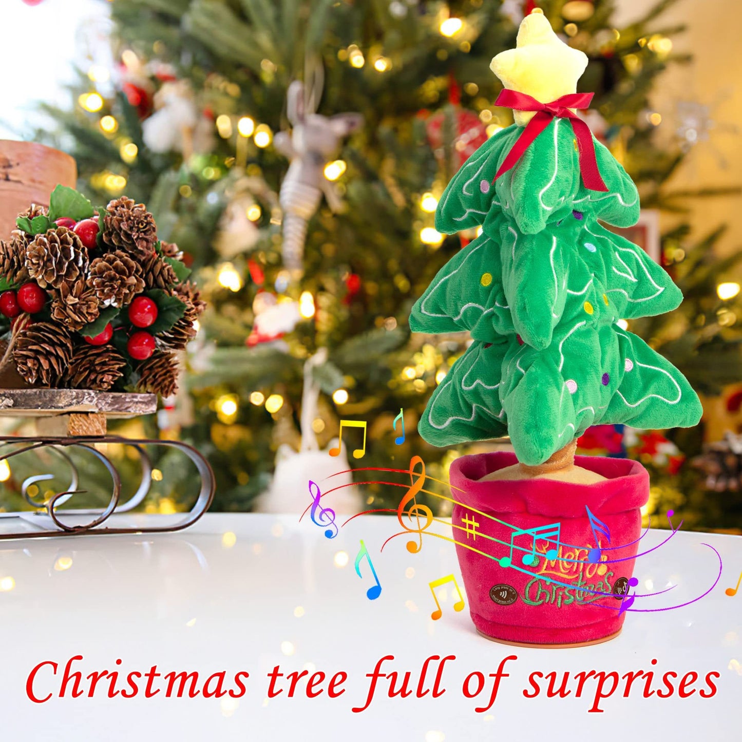 Dancing Christmas Toys Funny Tree Repeat Talking