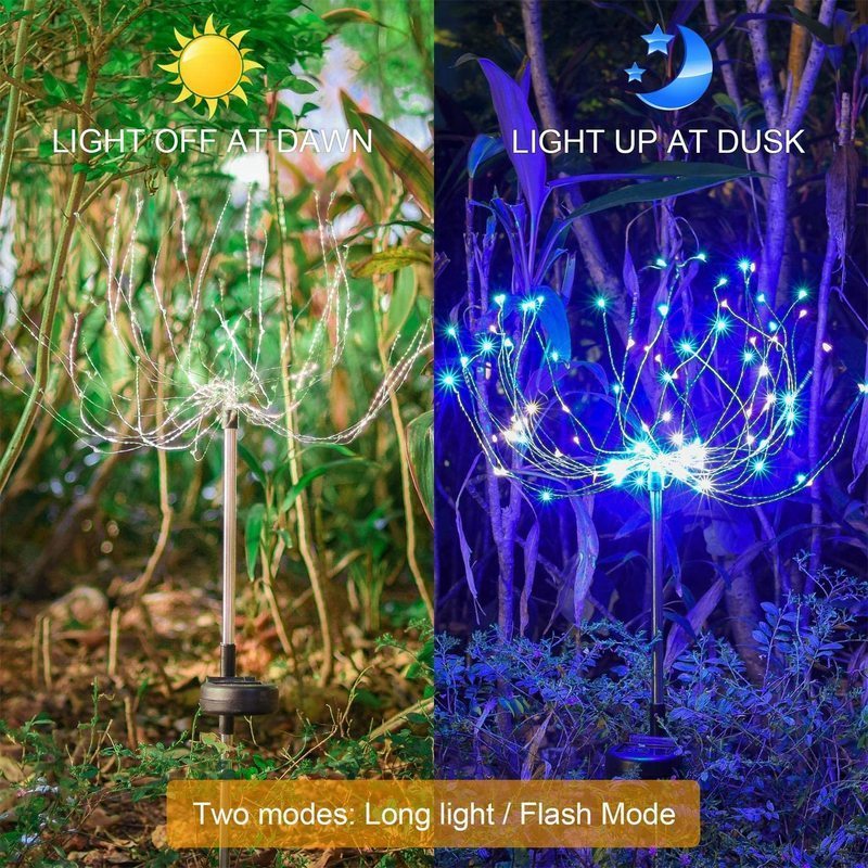 Solar Ground Plug Firework Light Led Copper Wire